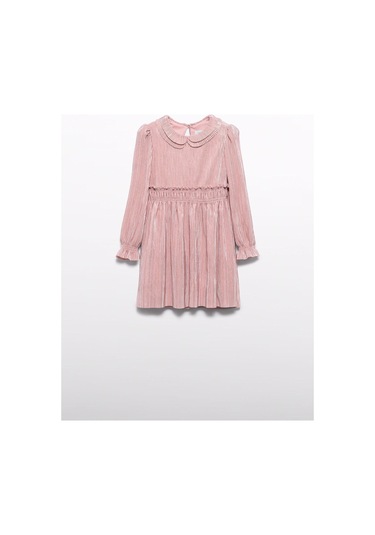 Mayoral Abel&lula Kız Çocuk Uzun Kol Pileli Şık Elbise Pembe
