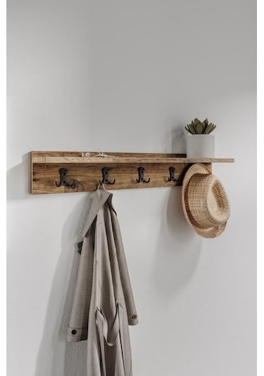 Atlas Portmanto Duvar Askılığı Elbise Askılığı Atlas Çam 85 Cm