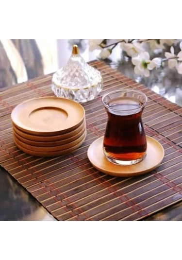 Antibakteriyel Bambu Çay Tabağı - 6'lı Set 1
