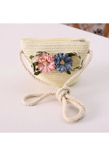 Crossbody Çanta Yeni Yaz Çocuk Plaj Çiçek Hasır Çanta 3-7 Yaşında Yıl Güzel 04 04 Çok Renkli