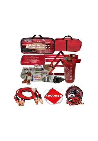 Trafik Seti Akü Takviye Kablosu Kriko Bijon Anahtarı Set Trafik Seti + Akü Takviye + Bijon Anahta