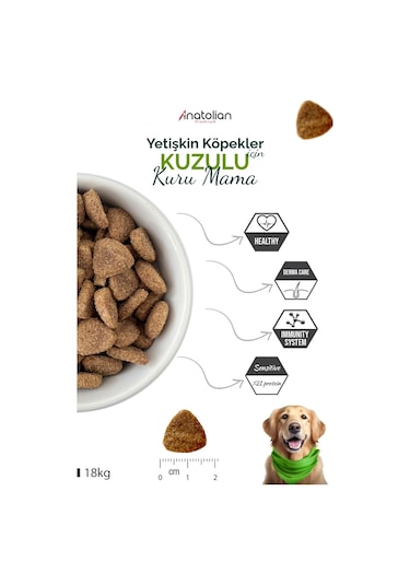 Anatolian Premium Kuzulu Medium Maxi Yetişkin Köpek Maması 18 KG