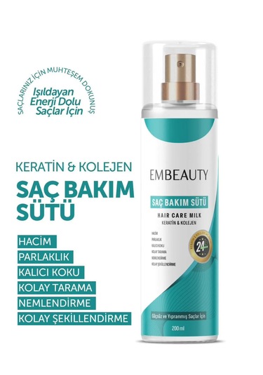 Embeauty Besleyici Keratin Kolajen Saç Bakım Sütü 200 ML