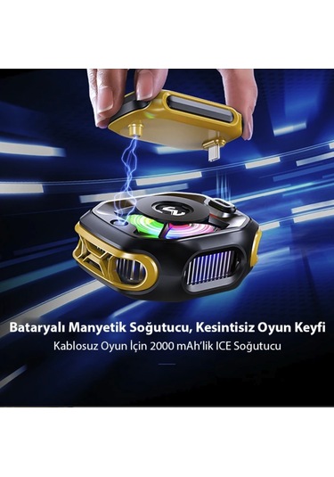 Bataryalı Yüksek Soğutma Telefon Soğutucu Fan Oyun Gaming Youtuber Yayıncılar Memo