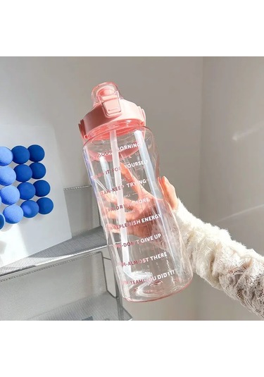 2l Pipetli Su Şişesi Büyük Kapasiteli Spor Su Şişesi Seyahat Spor Spor Blue 2000ml Blue