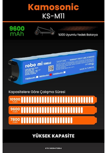 Kamosonic Ks-M11 / 36v 9600mAh Elektrikli Scooter Bataryası