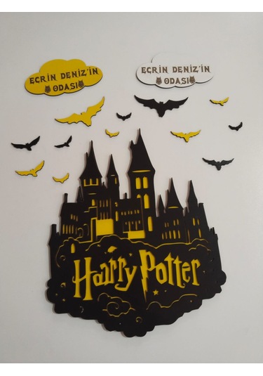 Harry Potter Çocuk Odası Kapı & Duvar Süsü Isim Yazılı Çok Şık Çok Renkli