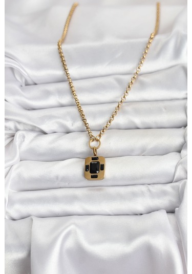 Zarif Boyunlar İçin Golden Çelik Zincir Vintage Kadın Kolye Metalik