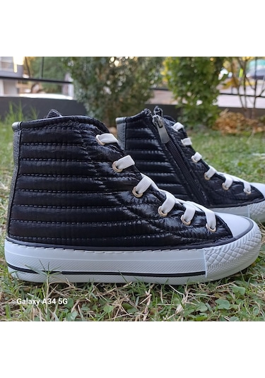 Scarpe Magiche Elyaflı Paraşüt Model Kız Çocuk Ayakkabısı 31-35 Numara Arası Işıksızdır Siyah