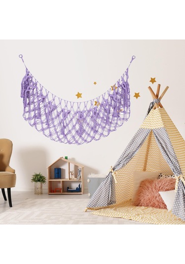 Homyl Yumuşak Oyuncak Net Hamak Dokuma Halat Ev Dekor Oyun Mor Mor