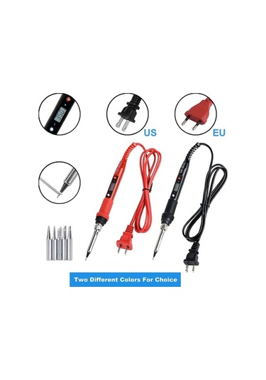 Ganzhoushop Teli Manuel Lehimleme Lehim Lcd Havya Elektrikli Dijital Cımbız Aracı 80w Go