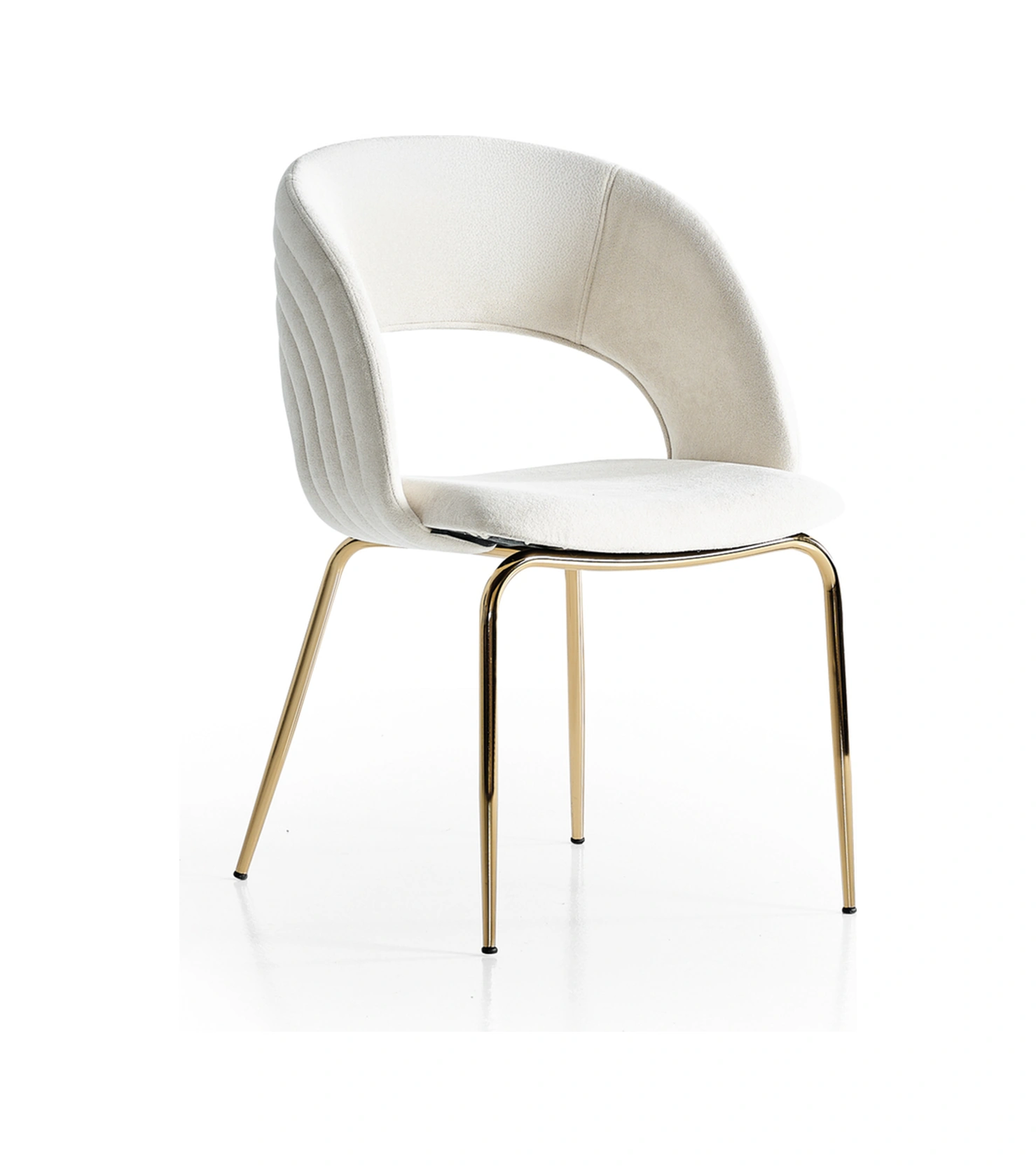 Dengema Boston S91 Sandalye 2 Adet Krem Kumaş, Gold Metal Ayak Krem - Gold