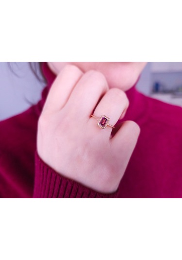 Sirius Oktagon Kesim Pembe Turmalin Tektaş Yüzük 0802R0025