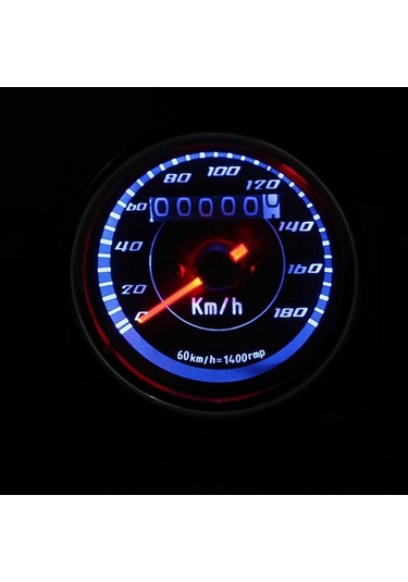 Electric Suntek Motosiklet Hız Ve Km Sayacı, Led Aydınlatmalı, 0-180 Km/s, Dc 12v Siyah