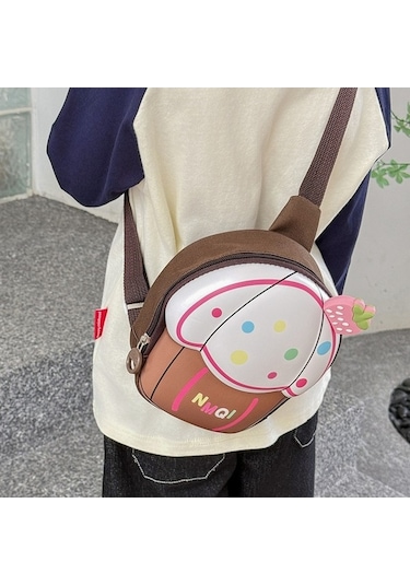 Ebitda Sevimli Çapraz Çocuk Cupcake Göğüs Çantası, Kahverengi, Sanbuyos, Erkek/kız Kahverengi