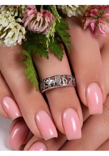 Lucente Şans Ve Mutluluk Yüzüğü 7 Sembol Gümüş 925 211859420 Gri