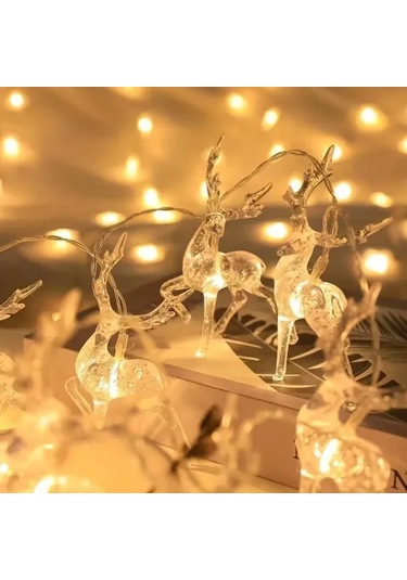 2m 10'lu Geyikli İp Led Işık Gün Işığı