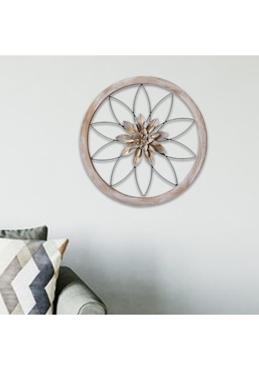 Suntek Çiçek Metal Duvar Sanatı Dekoru Asılı Altın