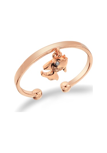 Argentum Concept 925 Ayar Gümüş Sallantılı Balık Figürlü Rose Yüzük - Y024201