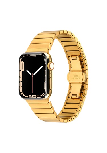 Goocamp Watch 40mm Kordon Uyumlu Krd-79 Metal Strap Kayış Clo- Gold