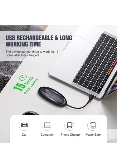 Willowhaven Siyah Taşınabilir Şarj Edilebilir Ultrasonik Köpek Havlama Önleyici Cihaz