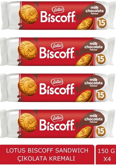 Lotus Biscoff Sandwich Çikolata Kremalı Bisküvi 4 x 150 G