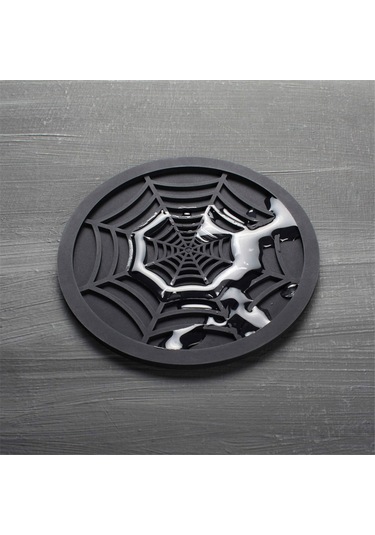 İçecekler İçin Silikon Örümcek Ağı Bardak Altlıkları, Pembe Pembe