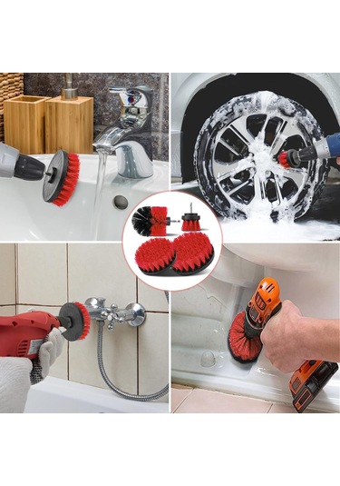 Matkap Temizleme Fırçası 4 Parça, Döner Fırça 2'/3.5'/4'/5' C