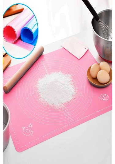 Tilbe Home Silikon Hamur Açma Matı Ölçülü Isıya Dayanıklı Mat