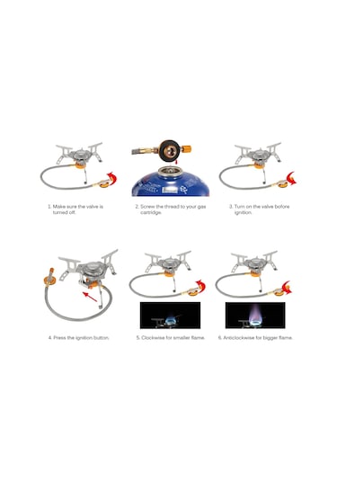 Lixada Soba Brülör Ocak Gaz Sobası + Adaptör Gümüş