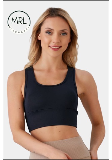 Kadın Lacivert Sporcu Sütyeni Pedli Likralı Destekleyici Su Sporları Koşu Fitness Dans Sports Bra Lacivert