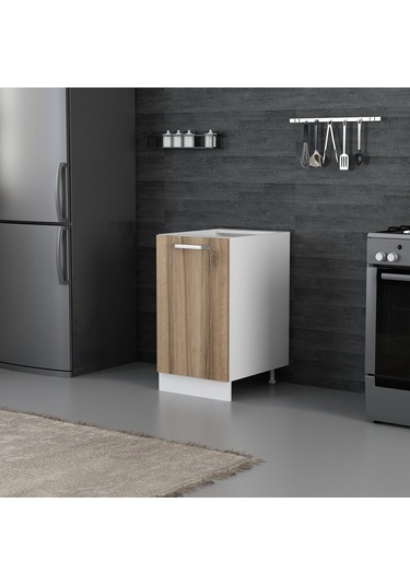 Minar Mutfak Alt Modül 1k1r 45cm Dolap Beyaz/dore - D1