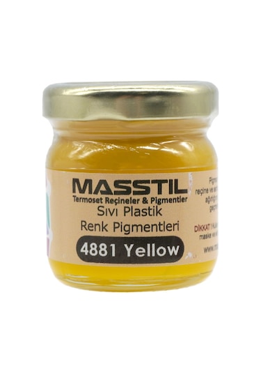 Masstil 4881 Yellow Sıvı Plastik Renk Pigmenti Sarı 20 Gr
