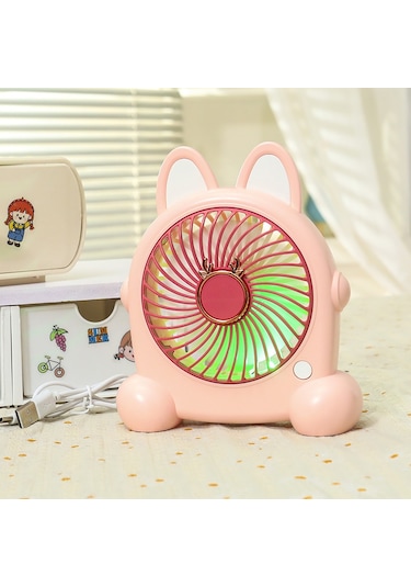 Küçük Fan Usb Şarj 3 Vites Açısı Ayarlanabilir Masaüstü Başucu Ev El Elektrikli Fan Pembe Kaplama Sürümü