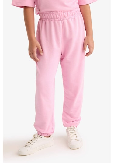 Defacto Kız Çocuk 2li Takım Baskılı Kısa Kollu Tişört Beli Lastikli Eşofman Altı E6414a825aupn649 Pembe