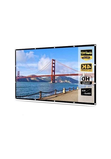 Artfulabode 120 İnç 16:9 Kıvrımsız Taşınabilir Projeksiyon Perdesi, Ev Sineması Ve Toplantı Ekranı Jzr-gy