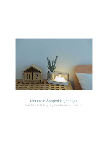 Kosona Kırmızı Pembe Dağ Şekilli Usb Şarjlı Led Gece Lambası - 3 Renk Seçeneği, Yumuşak Işık, 12 Saat Kullanim Süresi, Çocuk Odası Dekoru