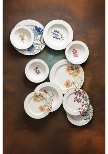 Tabak Evi Porselen New Flower Garden Yemek Takımı 6 Kişilik 24 Parça Bns24ykprs1104 Çok Renkli