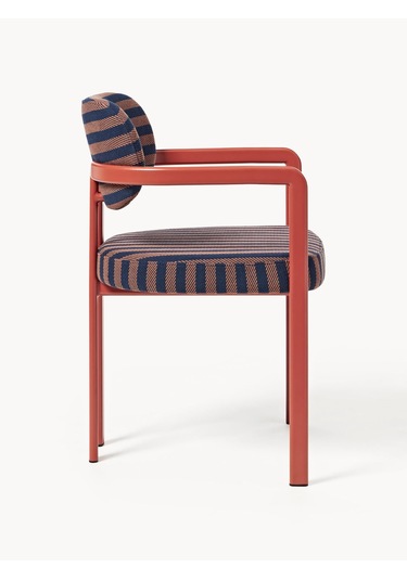 Dedar Milano X Westwing Adrien Kolçaklı Sandalye - Ekru, Lüks Kumaş Kiremit - Lacivert