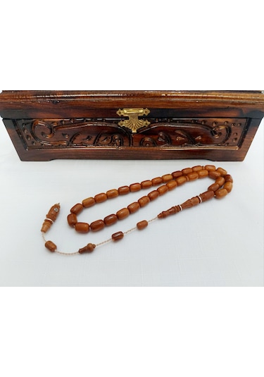 Soma Tesbih Mücahit Şener İmzalı Gümüş Sarmalı Kuka Tesbih Ölçü 8.2x12