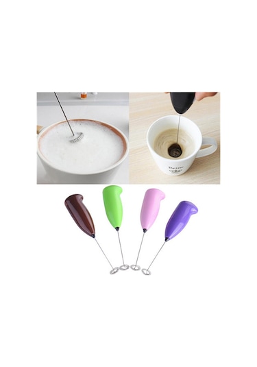 Pilli Kahve Köpürtücü Süt Köpürtücü Mikser Çok Renkli