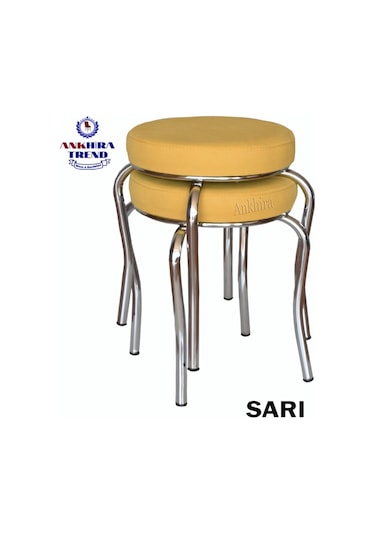 Tabure (Krom Ayaklı) (2 Adet) - Mutfak Balkon Taburesi