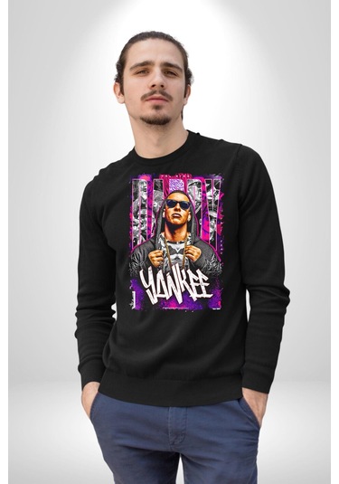 Daddy Yankee Müzik Star Kadın Erkek Siyah Sweatshirt Siyah