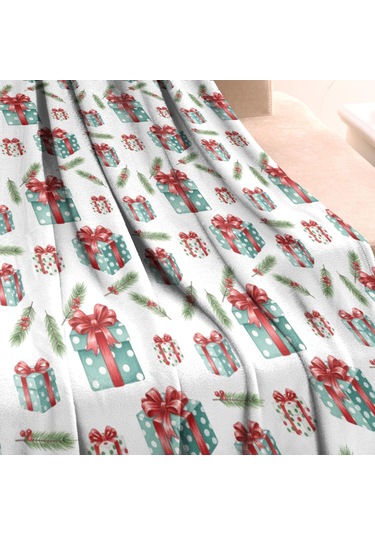 Noel Desenli 60x80 İnç Polar Battaniye, Yumuşak, Hafif Ve Kalın, Erkek, Kadın Ve Çocuk İçin Noel Hediye Çam Ağacı