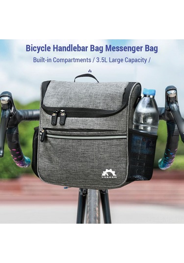 Mufunye Isı Ve Soğuk Tutan 3.5l Nylon Bisiklet Kafa Çantası - Su Geçirmez, Kol Çantası İle Çift Kullanimlı Gri