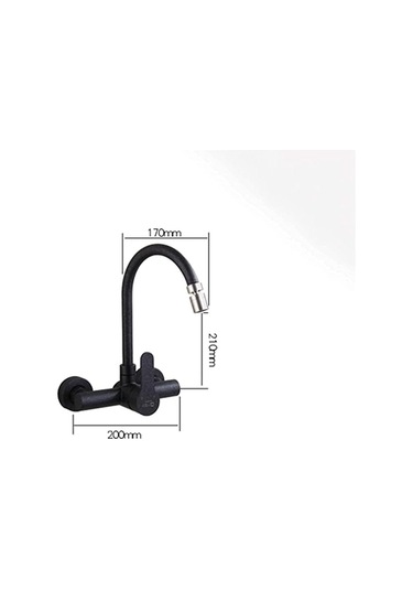 Musluklar, Musluklar, Musluk Duvar Monte Mutfak Çift Delikli Sıcak Ve Soğuk Musluk Banyo Beyaz Nokta Beyaz