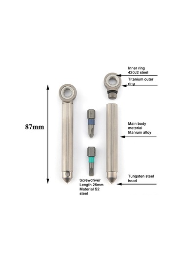 Symbee Manyetik S2 Çelik Vidalama Seti: Titanyum Ve Pirinç Kollu, Tungsten Çelik Uçlu Acil Durum Vidalama Aracı