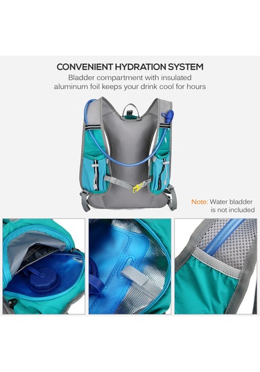 Teltree Outdoor İç Su Depolama Sırt Çantası, Isı Yalıtımlı Bölmeli, Hafif Nilon, 10l, Bisiklet, Kamp, Dağcılık İçin Gri Çok Renkli