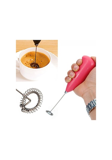 Pilli Kahve Köpürtücü Süt Köpürtücü Mikser Çok Renkli