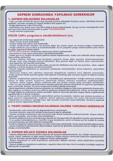 50X70 Alüminyum Çerçeve Deprem Sonrası Talimat Panosu